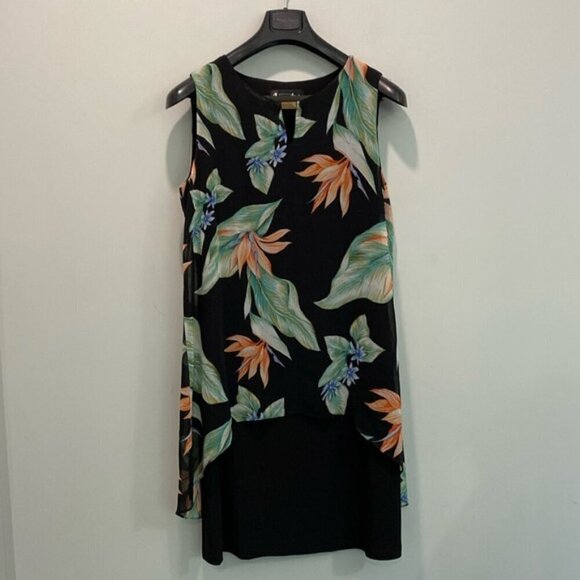 Amanda Black Floral Midi Dress size medium - Picture 3 of 13